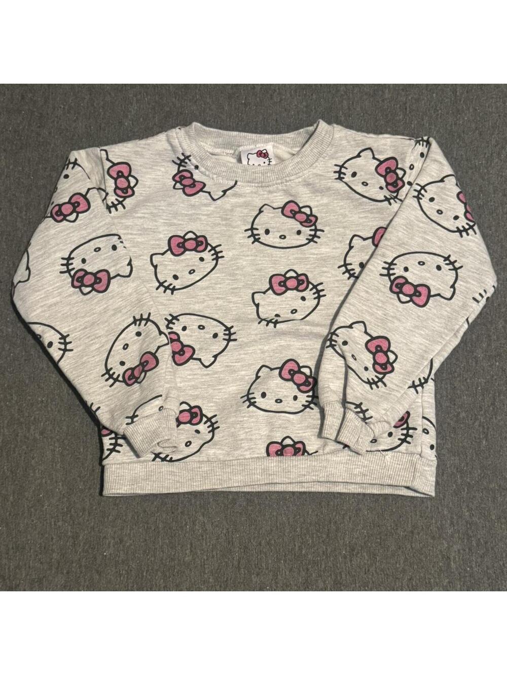 Grey and pink Hello Kitty sweater size 4T #kawaii #kidcore #sanrio #hellokitty